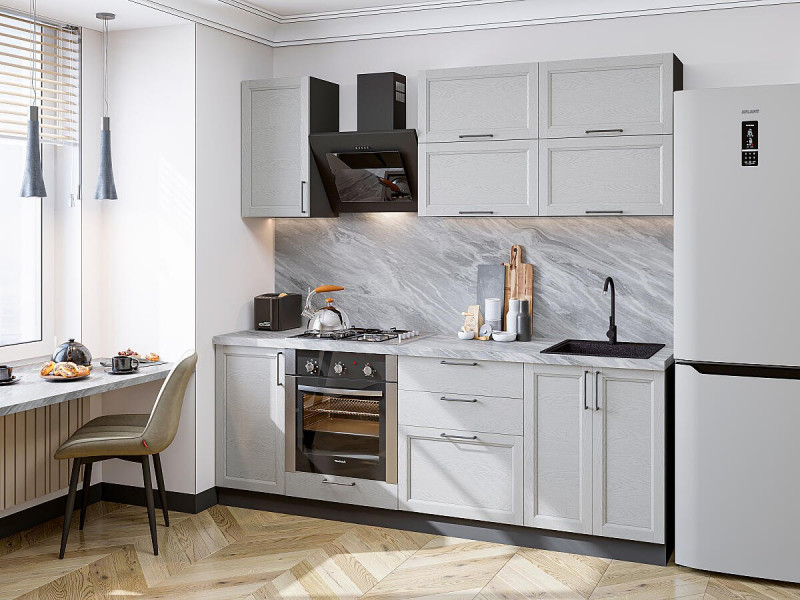 Кухня Сканди-01 Grey Silkwood/Graphite 2140*2200*600