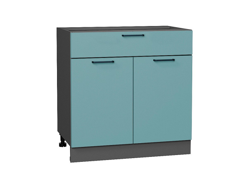 816*800* Шкаф нижний с 2-мя дверцами и ящиком Флэт Grey-green In 2S Graphite